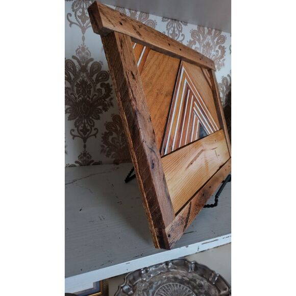 Handmade Rustic Wooden Mountain Art Framed Hardwoods Wall ,Shelf Leaner Only One - Picture 8 of 8